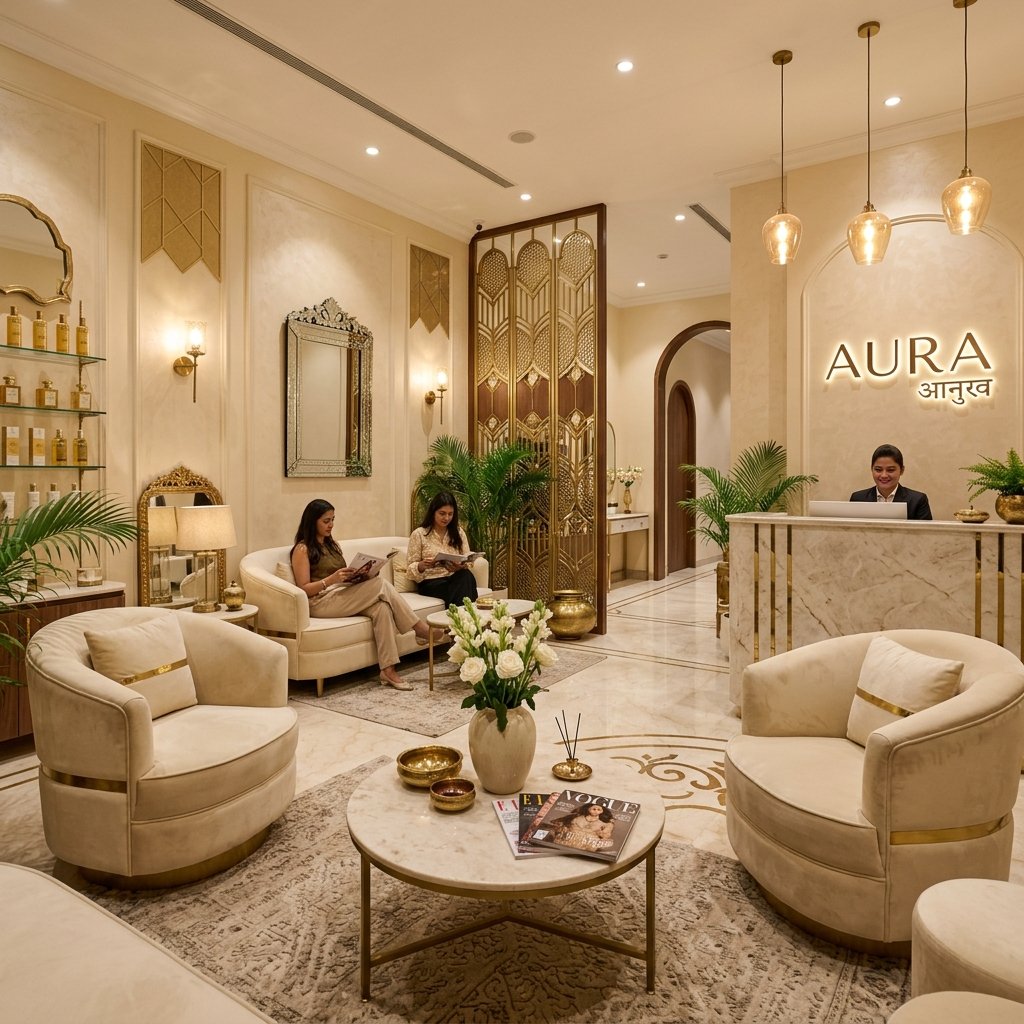 Hairport Salon Elegant Cozy Lobby Lounge View